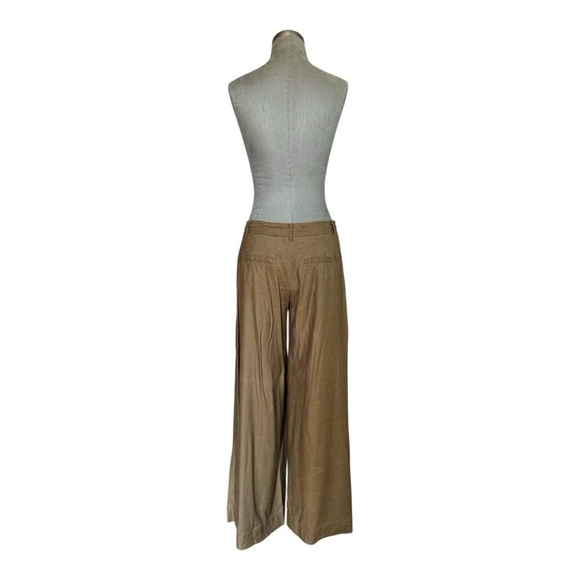 Anthropologie Brown Wide Leg Palazzo Pants Boho Viscose Blend Pants  Size 4 - Picture 3 of 5